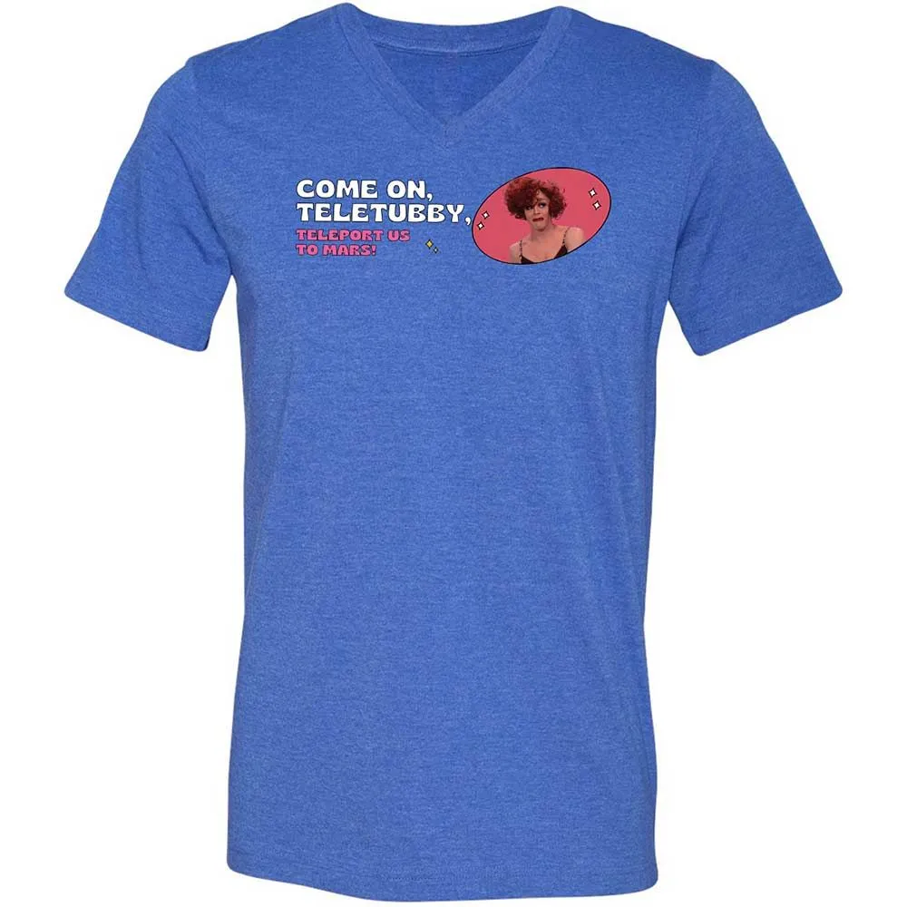 Unisex V-Neck T-Shirt - EJ596PX6 - Heather True Royal - 4