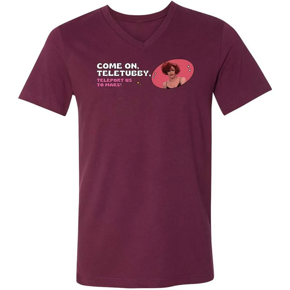 Unisex V-Neck T-Shirt - EJ596PX6 - Maroon - 14