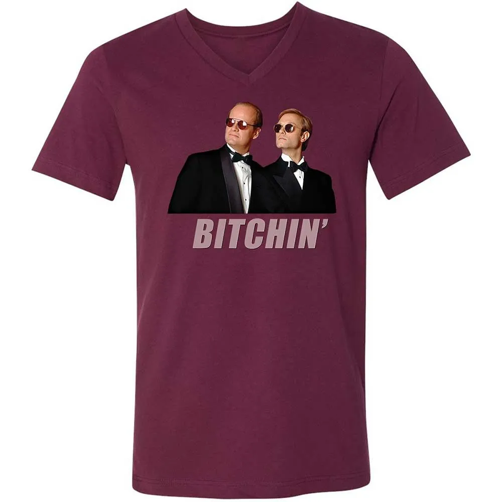 Unisex V-Neck T-Shirt - G48WVGEV - Maroon - 14