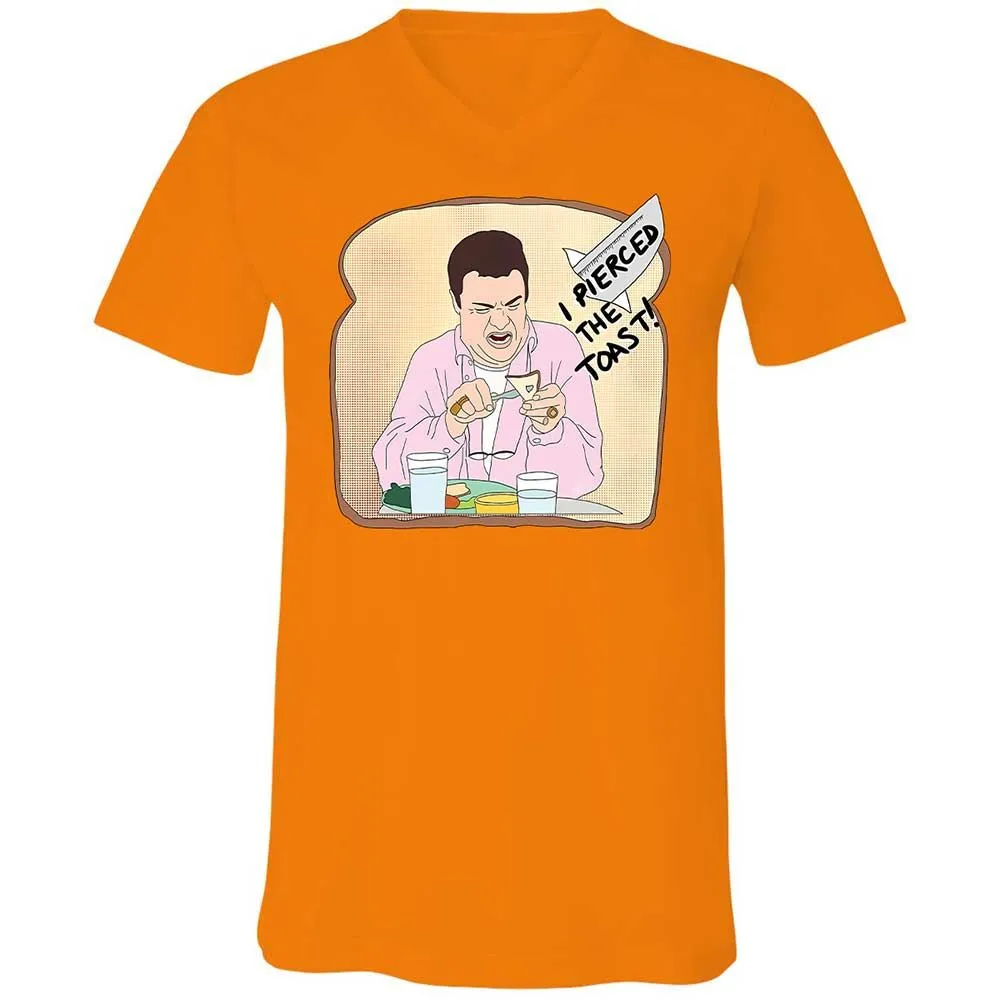 Unisex V-Neck T-Shirt - BRLLBDFF - Orange - 7