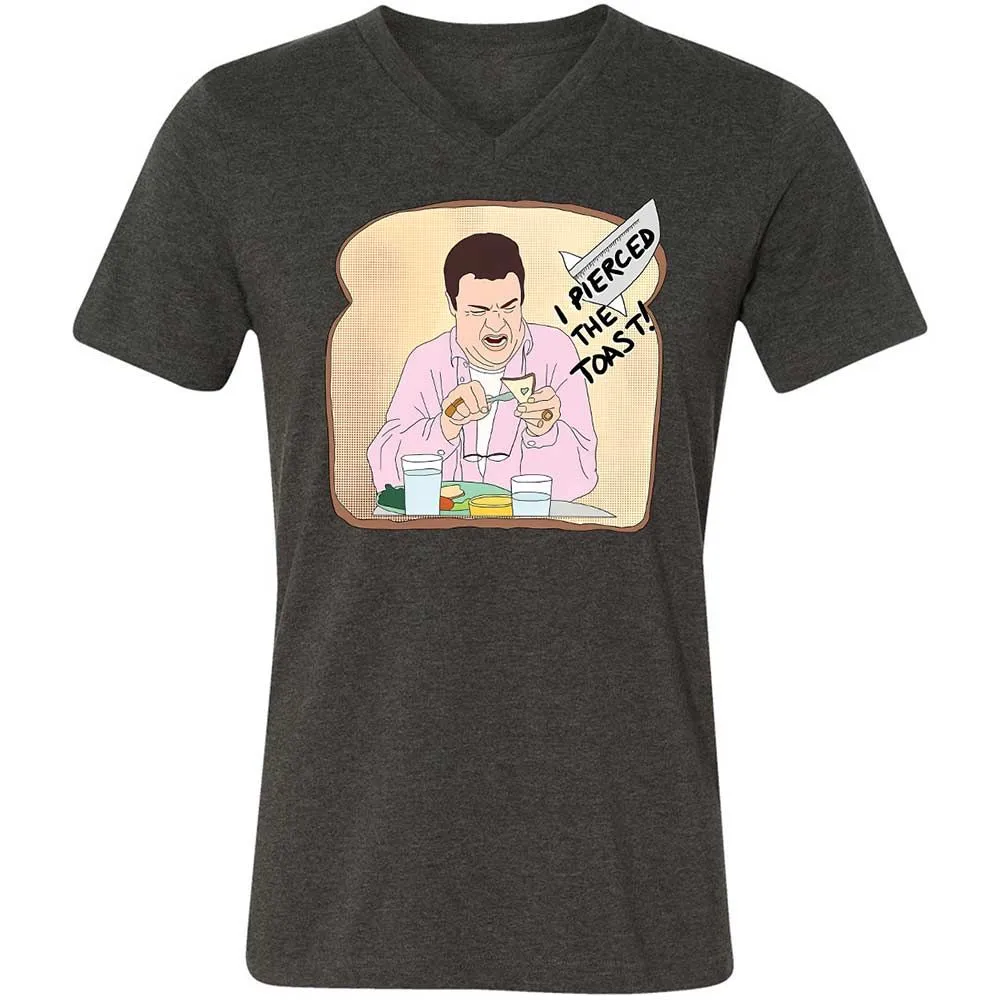 Unisex V-Neck T-Shirt - BRLLBDFF - Dark Grey Heather - 8