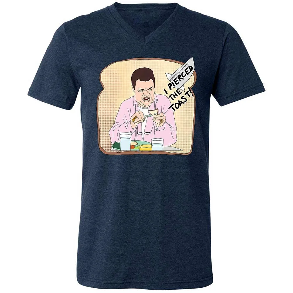 Unisex V-Neck T-Shirt - BRLLBDFF - Heather Navy - 13