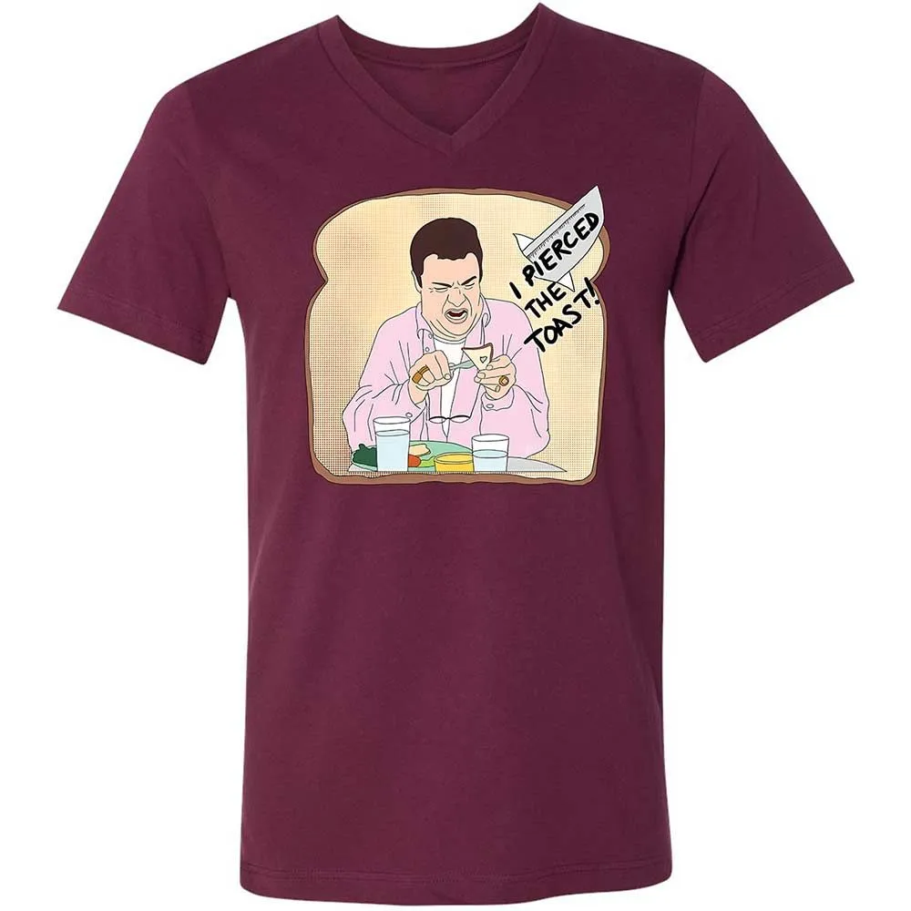 Unisex V-Neck T-Shirt - BRLLBDFF - Maroon - 14