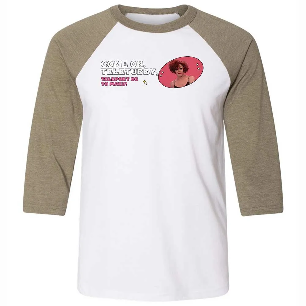 Unisex 3/4 Baseball Tee - WCM9BR3M - White/Heather Olive - 4