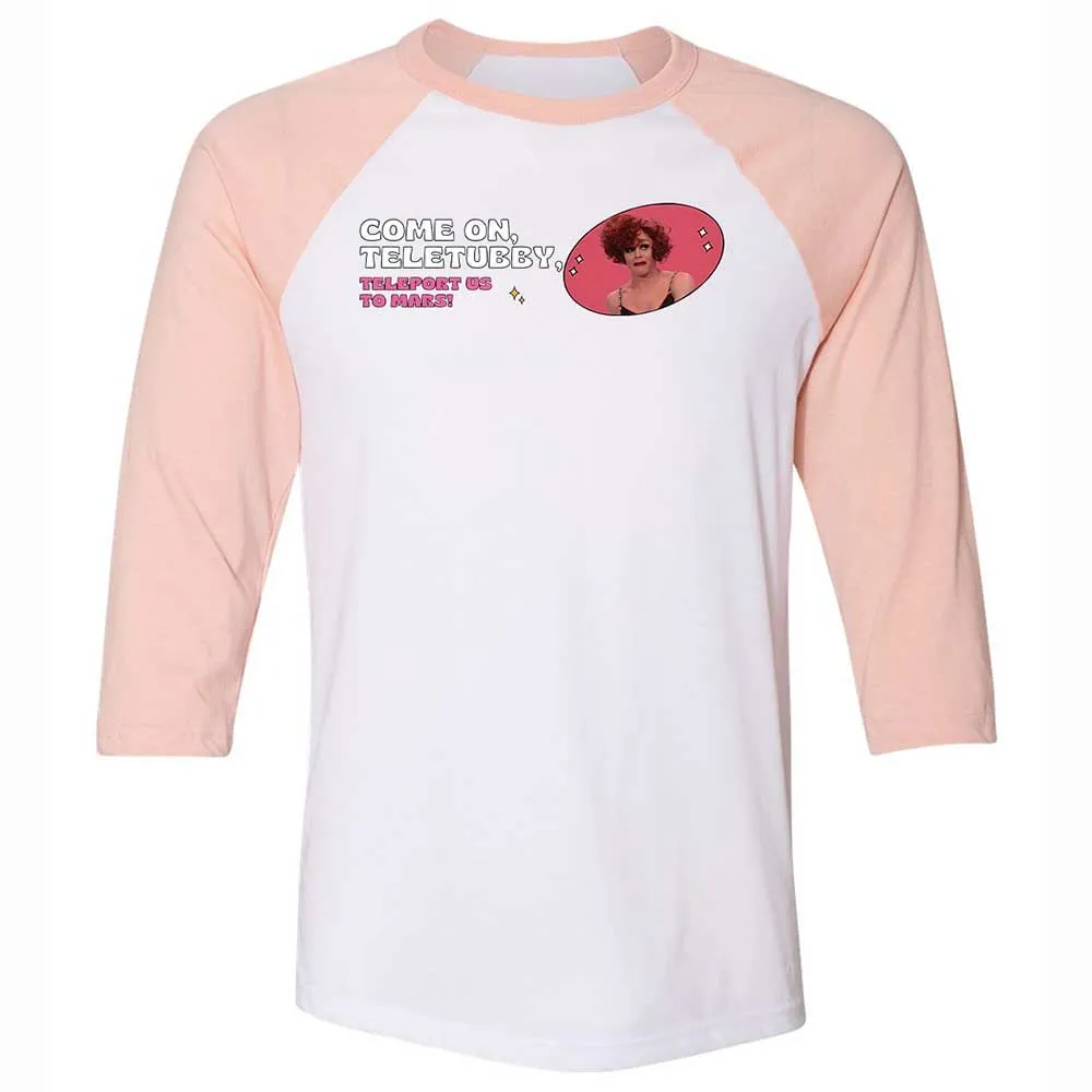 Unisex 3/4 Baseball Tee - WCM9BR3M - White/Heather Peach - 5