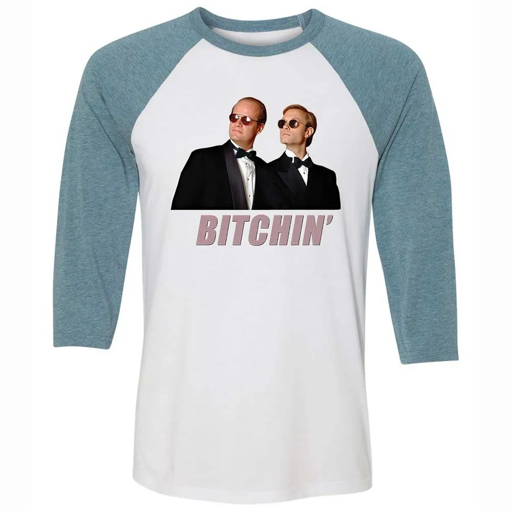 Unisex 3/4 Baseball Tee - 8SZU4A1W - White/Denim - 3