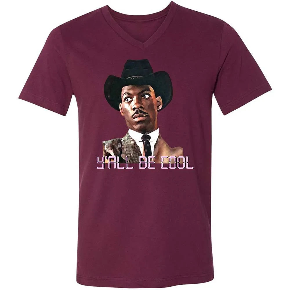 Unisex V-Neck T-Shirt - E8JMX5N3 - Maroon - 8