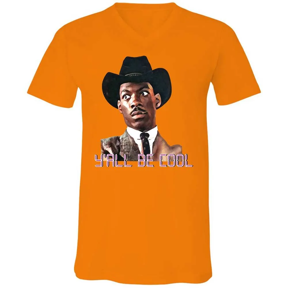 Unisex V-Neck T-Shirt - E8JMX5N3 - Orange - 12