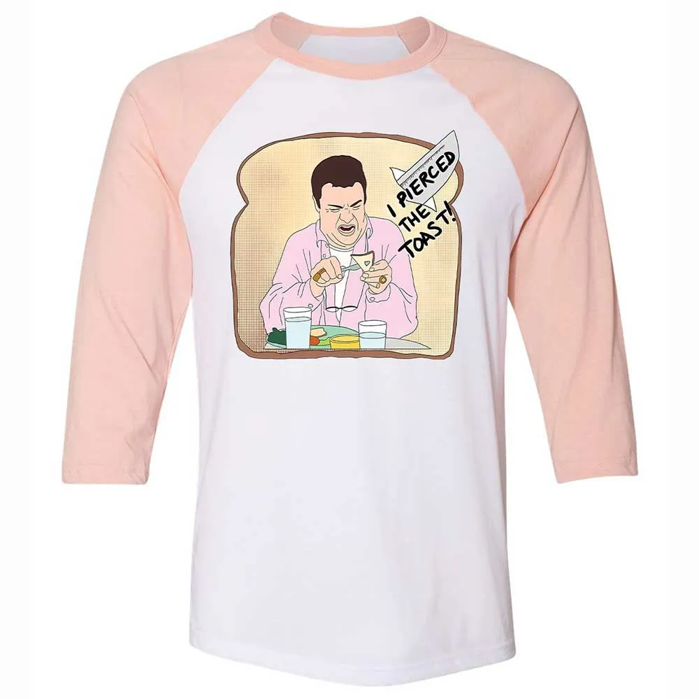Unisex 3/4 Baseball Tee - BGJWKU9V - White/Heather Peach - 5