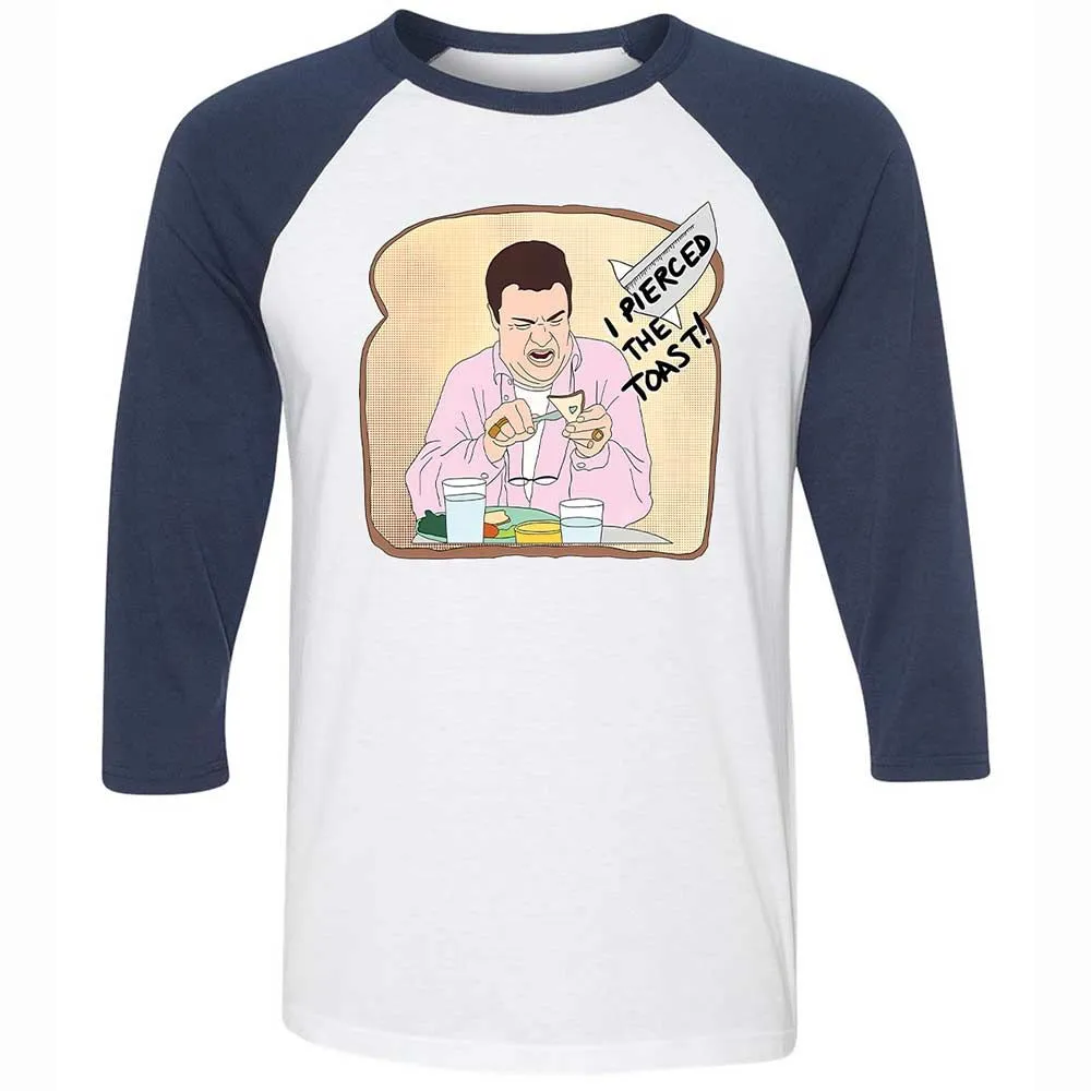 Unisex 3/4 Baseball Tee - BGJWKU9V - White/Navy - 8