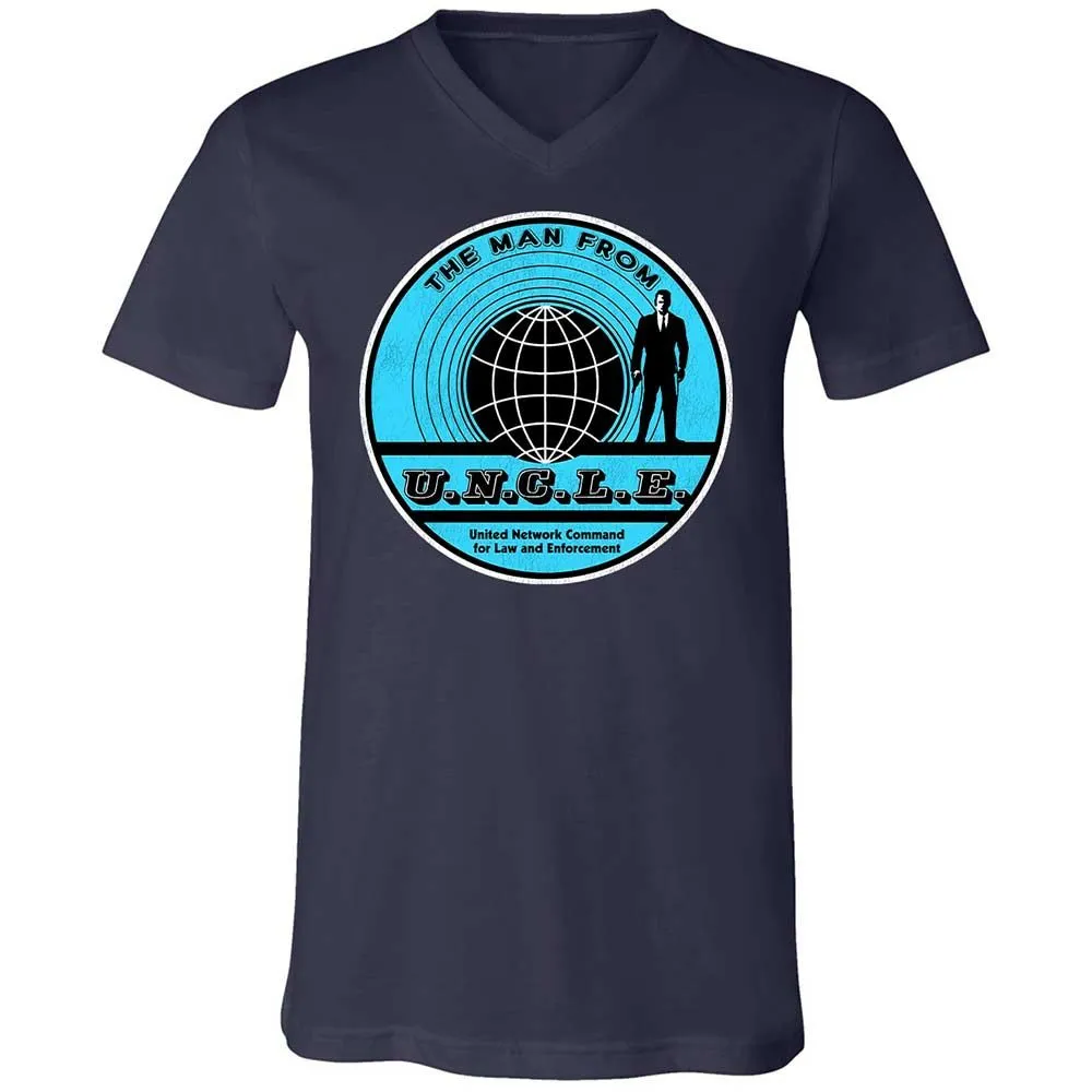 Unisex V-Neck T-Shirt - GYJRTSZD - Navy - 2