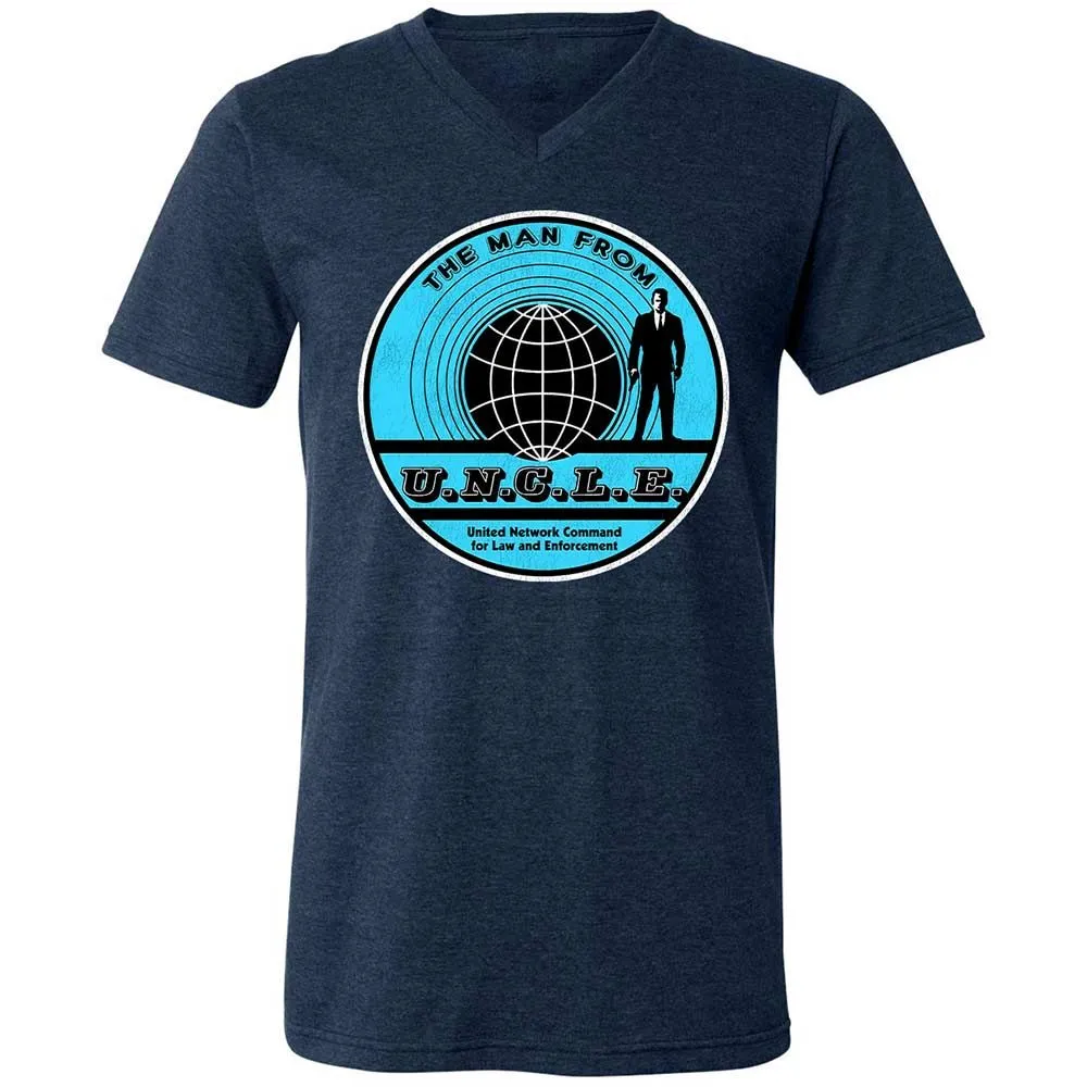 Unisex V-Neck T-Shirt - GYJRTSZD - Heather Navy - 3