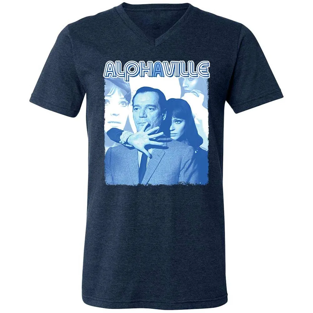 Unisex V-Neck T-Shirt - 5NZVBMGF - Heather Navy - 3