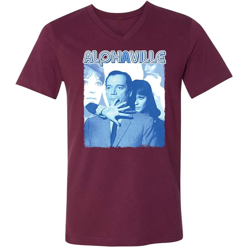 Unisex V-Neck T-Shirt - 5NZVBMGF - Maroon - 8