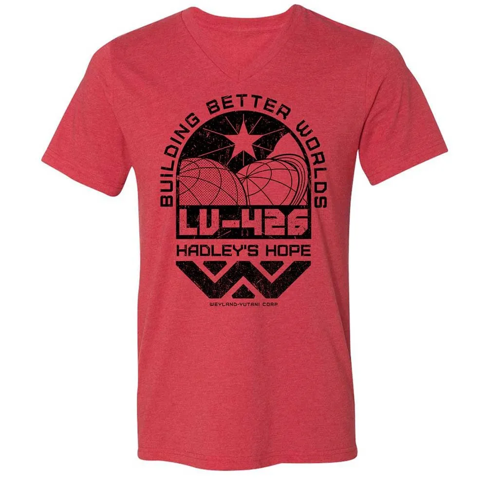 Unisex V-Neck T-Shirt - 49LNVHDF - Heather Red - 6