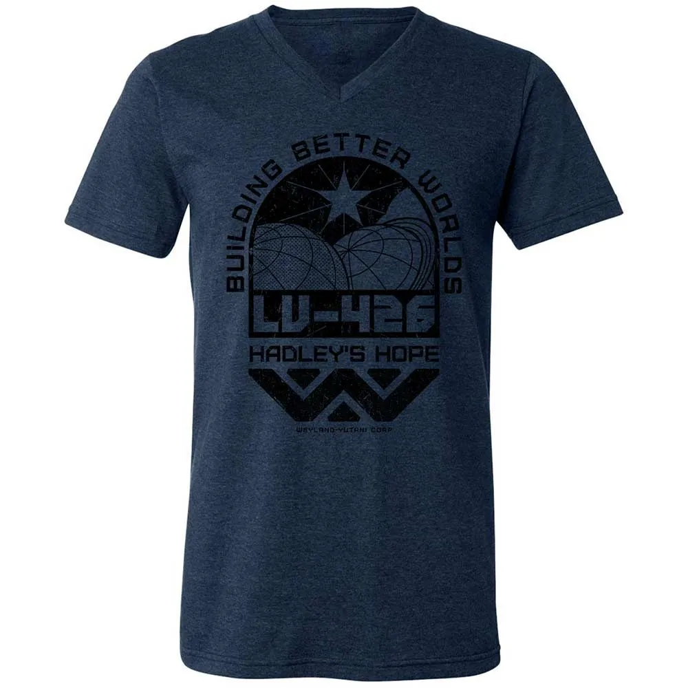Unisex V-Neck T-Shirt - 49LNVHDF - Heather Navy - 13