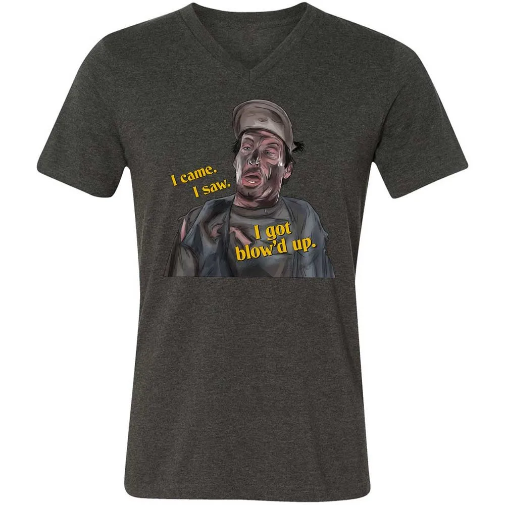Unisex V-Neck T-Shirt - QT35AN93 - Dark Grey Heather - 8