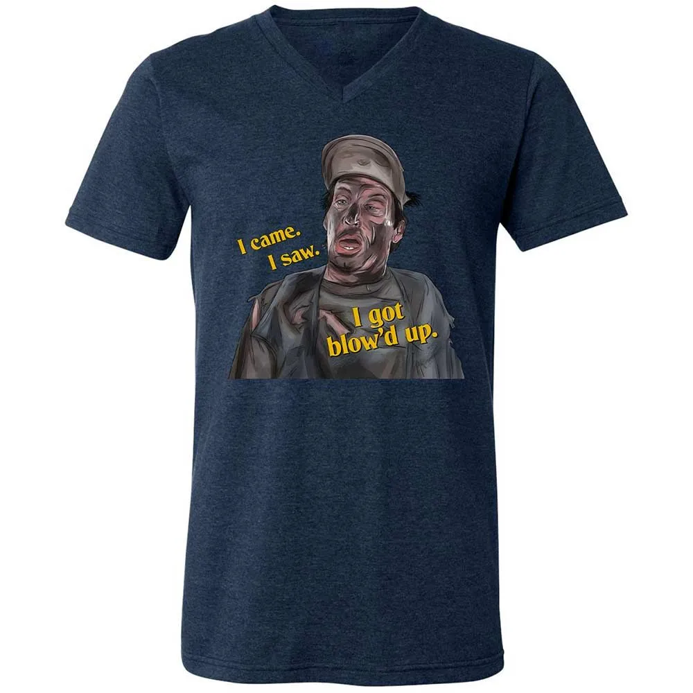 Unisex V-Neck T-Shirt - QT35AN93 - Heather Navy - 13