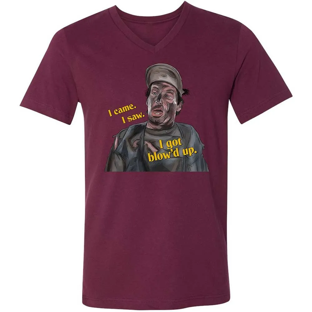 Unisex V-Neck T-Shirt - QT35AN93 - Maroon - 14