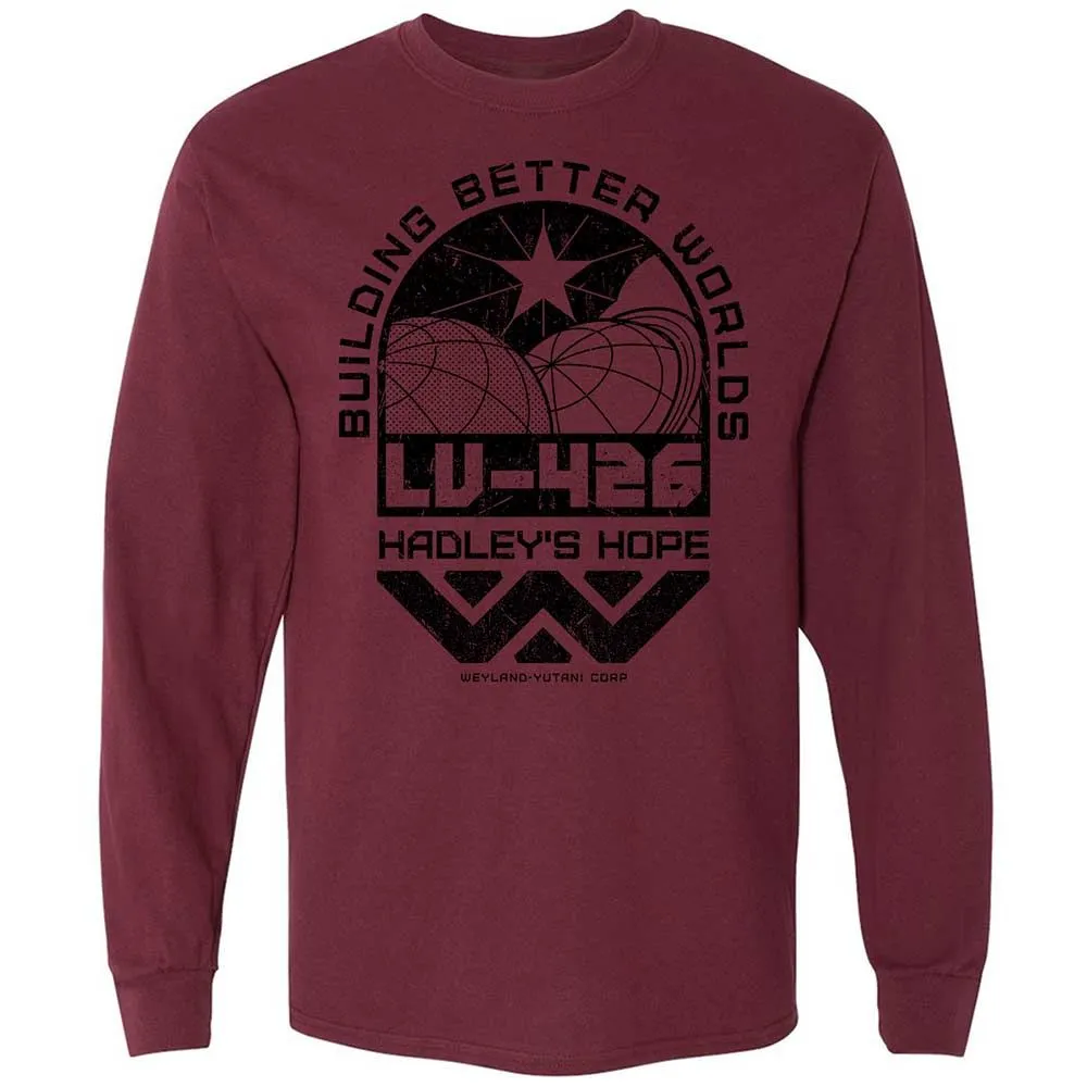 Long Sleeve T-Shirt - NHFJKE58 - Maroon - 16