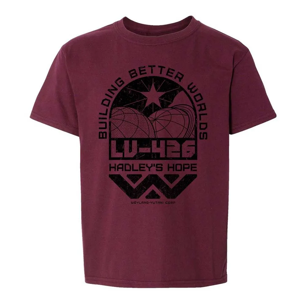 Kids T-Shirt - HX9LYPL7 - Maroon - 19
