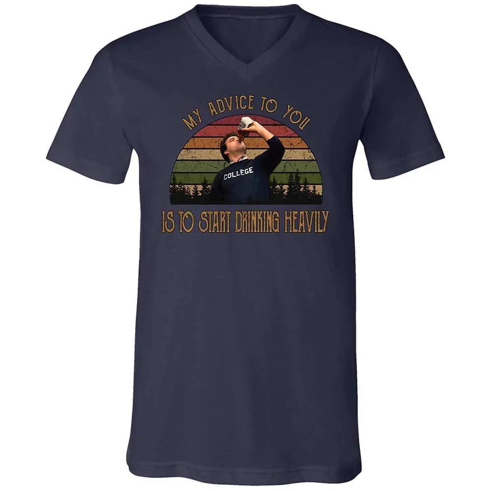 Unisex V-Neck T-Shirt - 6C3ECR4M - Navy - 2