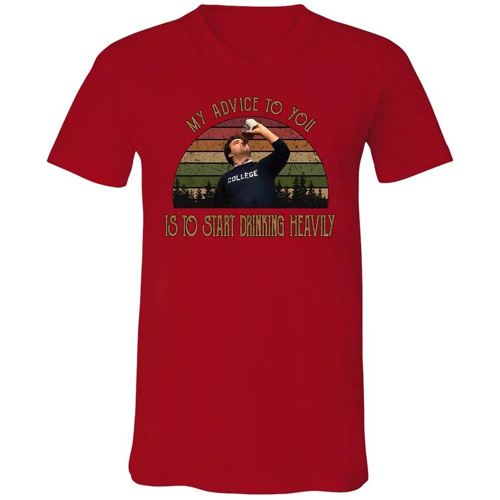 Unisex V-Neck T-Shirt - 6C3ECR4M - Red - 6