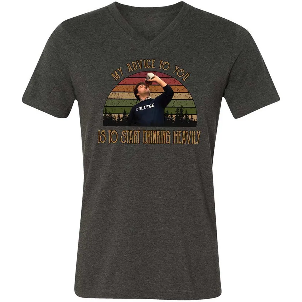 Unisex V-Neck T-Shirt - 6C3ECR4M - Dark Grey Heather - 9