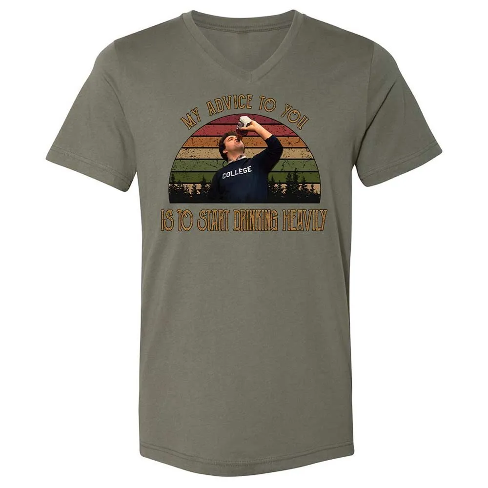 Unisex V-Neck T-Shirt - 6C3ECR4M - Military Green - 11