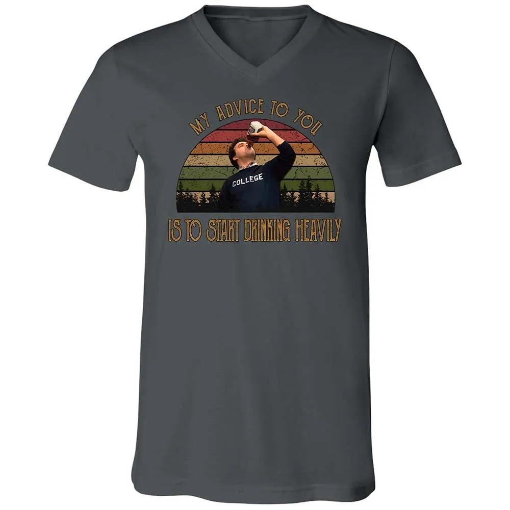 Unisex V-Neck T-Shirt - 6C3ECR4M - Asphalt - 13