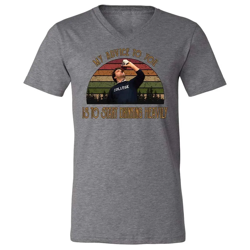 Unisex V-Neck T-Shirt - 6C3ECR4M - Deep Heather - 14