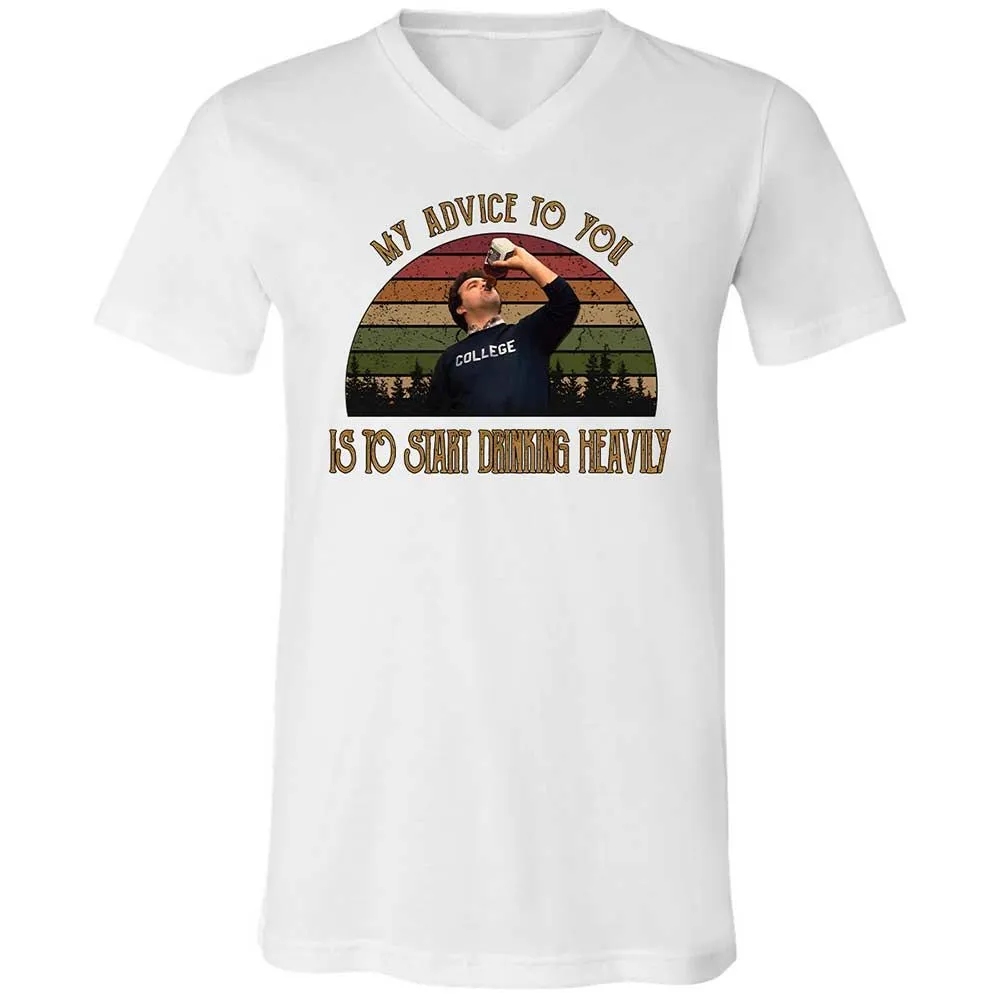 Unisex V-Neck T-Shirt - 6C3ECR4M - White - 16