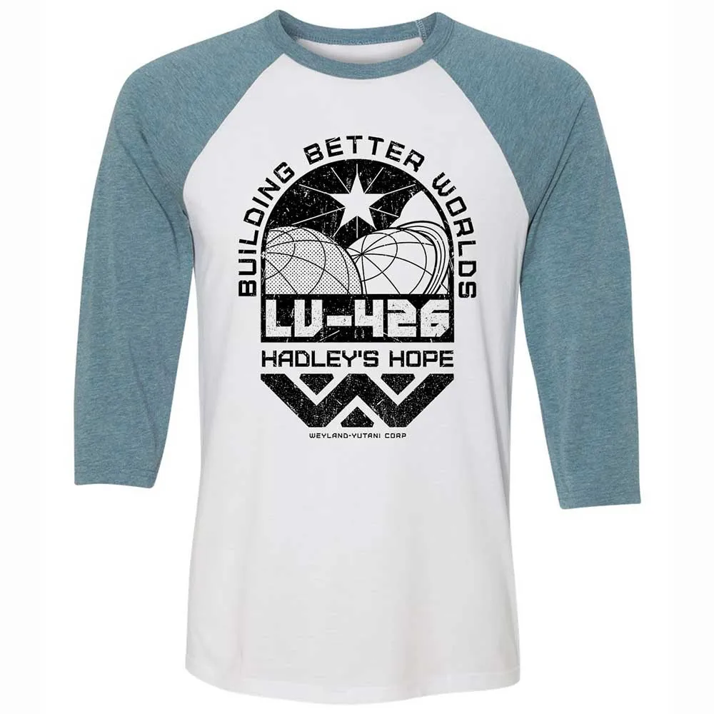 Unisex 3/4 Baseball Tee - QNAEKKTP - White/Denim - 3