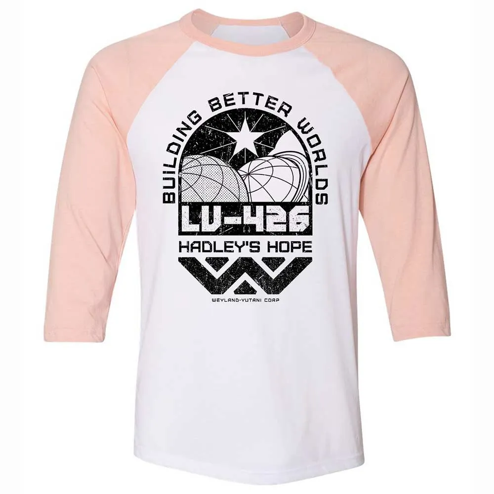 Unisex 3/4 Baseball Tee - QNAEKKTP - White/Heather Peach - 5