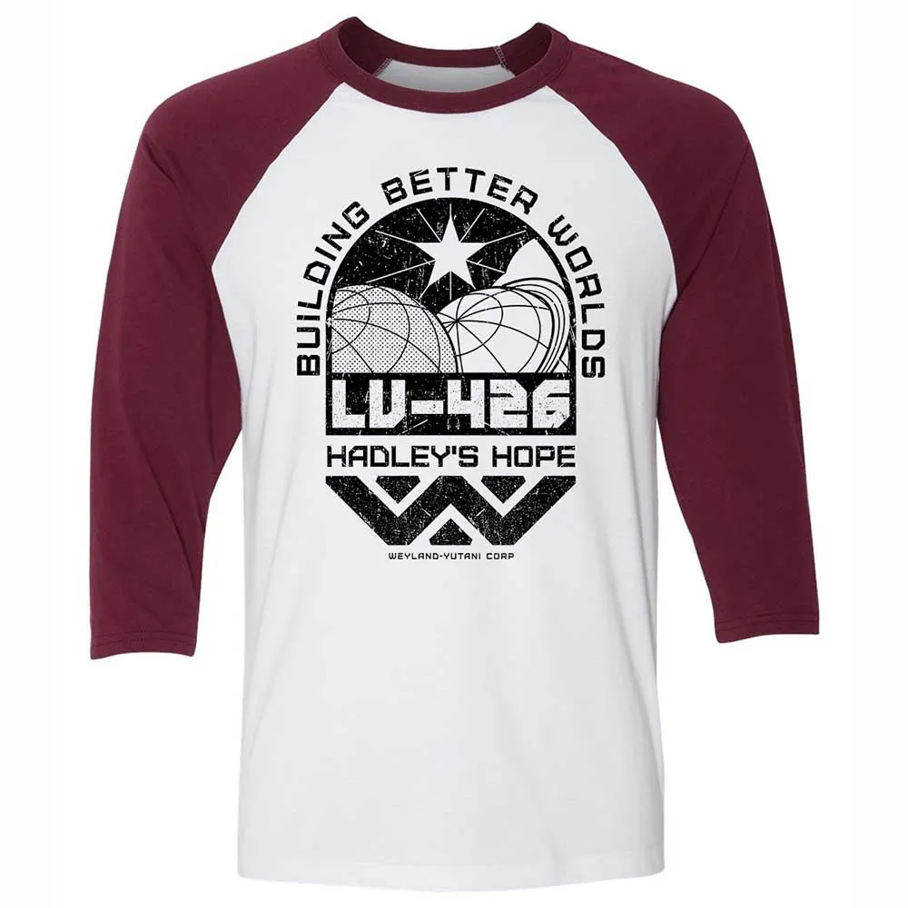 Unisex 3/4 Baseball Tee - QNAEKKTP - White/Maroon - 7
