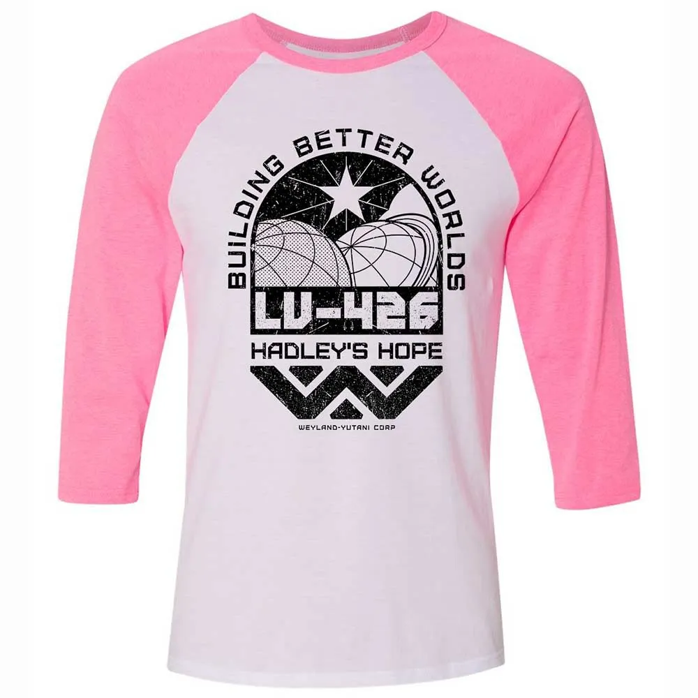 Unisex 3/4 Baseball Tee - QNAEKKTP - White/Neon Pink - 12