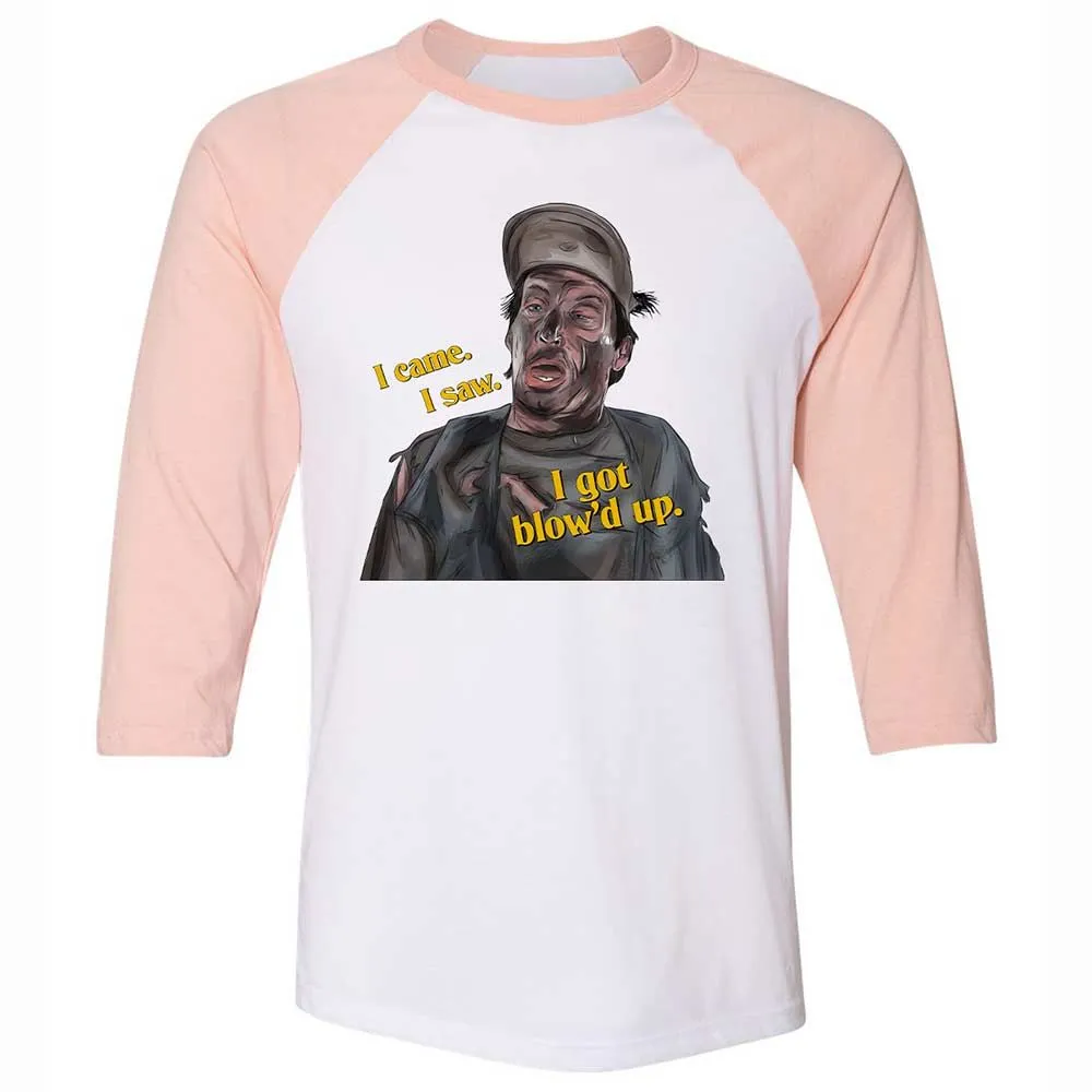 Unisex 3/4 Baseball Tee - UPMUEFS3 - White/Heather Peach - 5