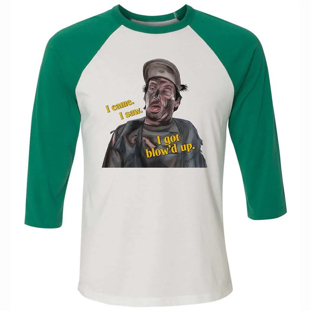 Unisex 3/4 Baseball Tee - UPMUEFS3 - White/Kelly - 6