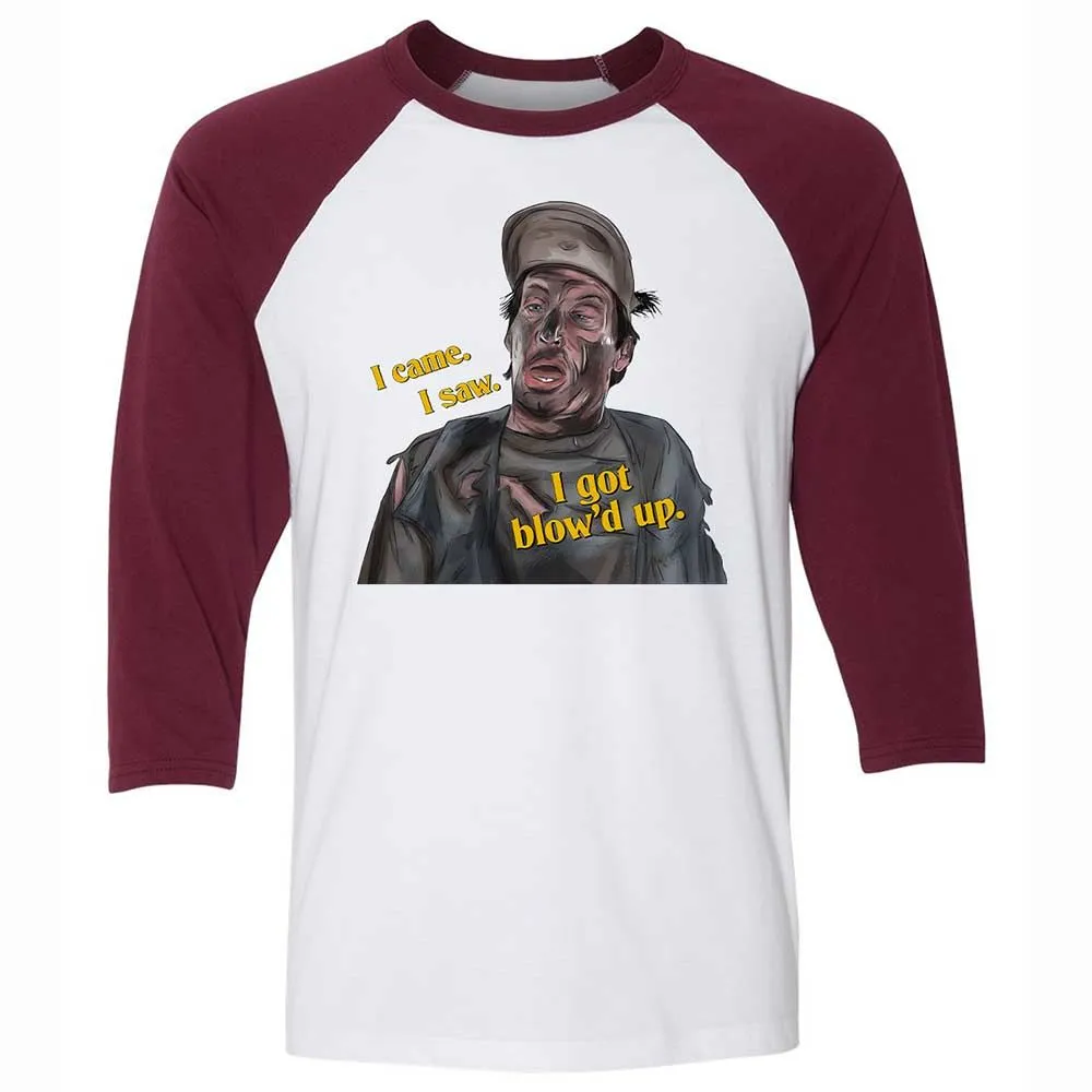 Unisex 3/4 Baseball Tee - UPMUEFS3 - White/Maroon - 7
