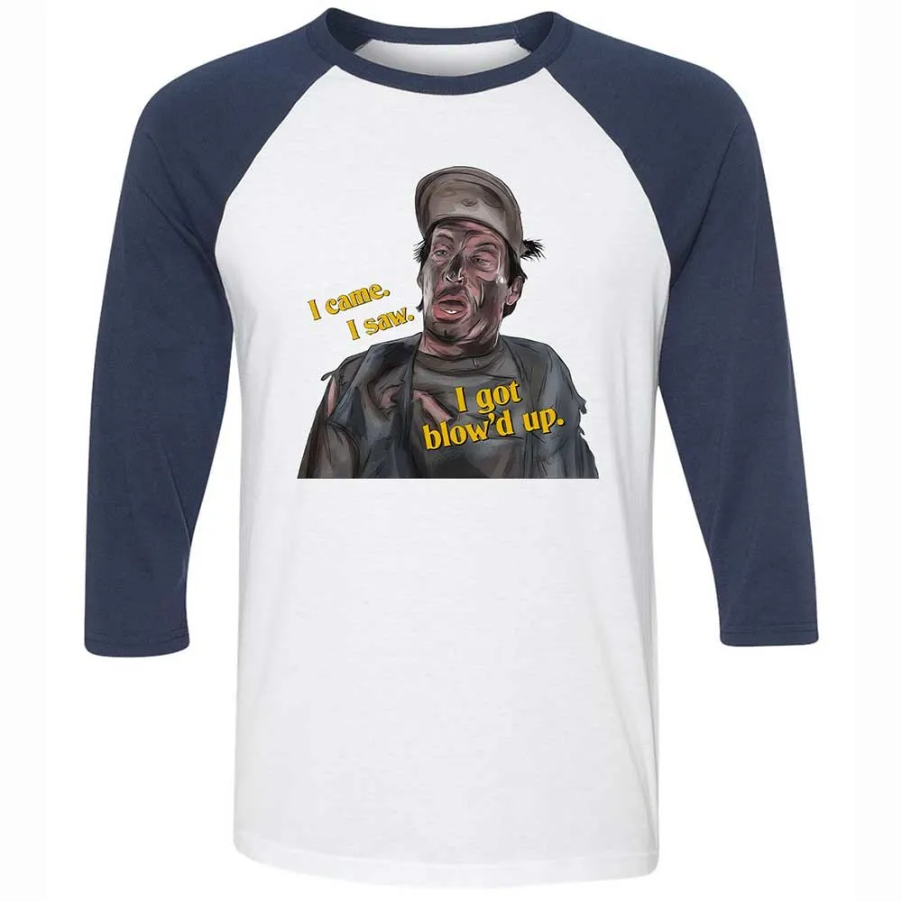 Unisex 3/4 Baseball Tee - UPMUEFS3 - White/Navy - 8
