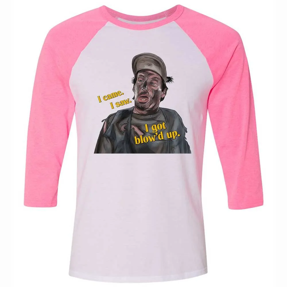 Unisex 3/4 Baseball Tee - UPMUEFS3 - White/Neon Pink - 12
