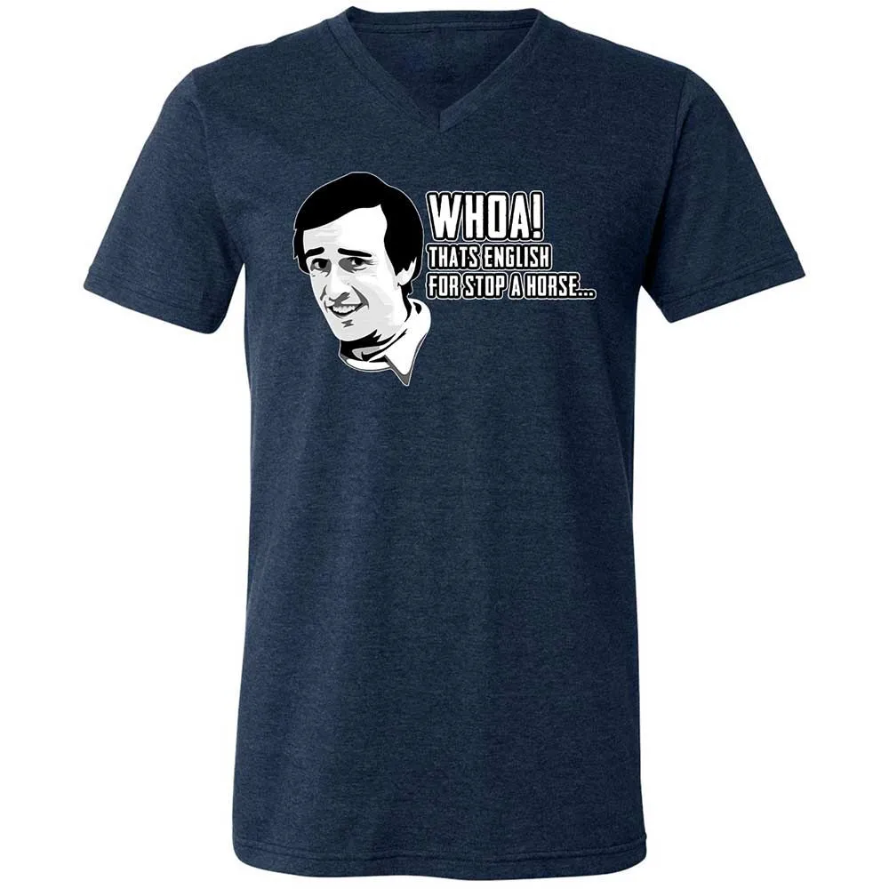 Unisex V-Neck T-Shirt - Z1CLFRU4 - Heather Navy - 3