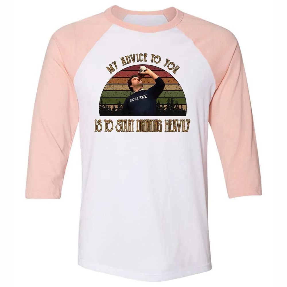 Unisex 3/4 Baseball Tee - 3CEY4N25 - White/Heather Peach - 5