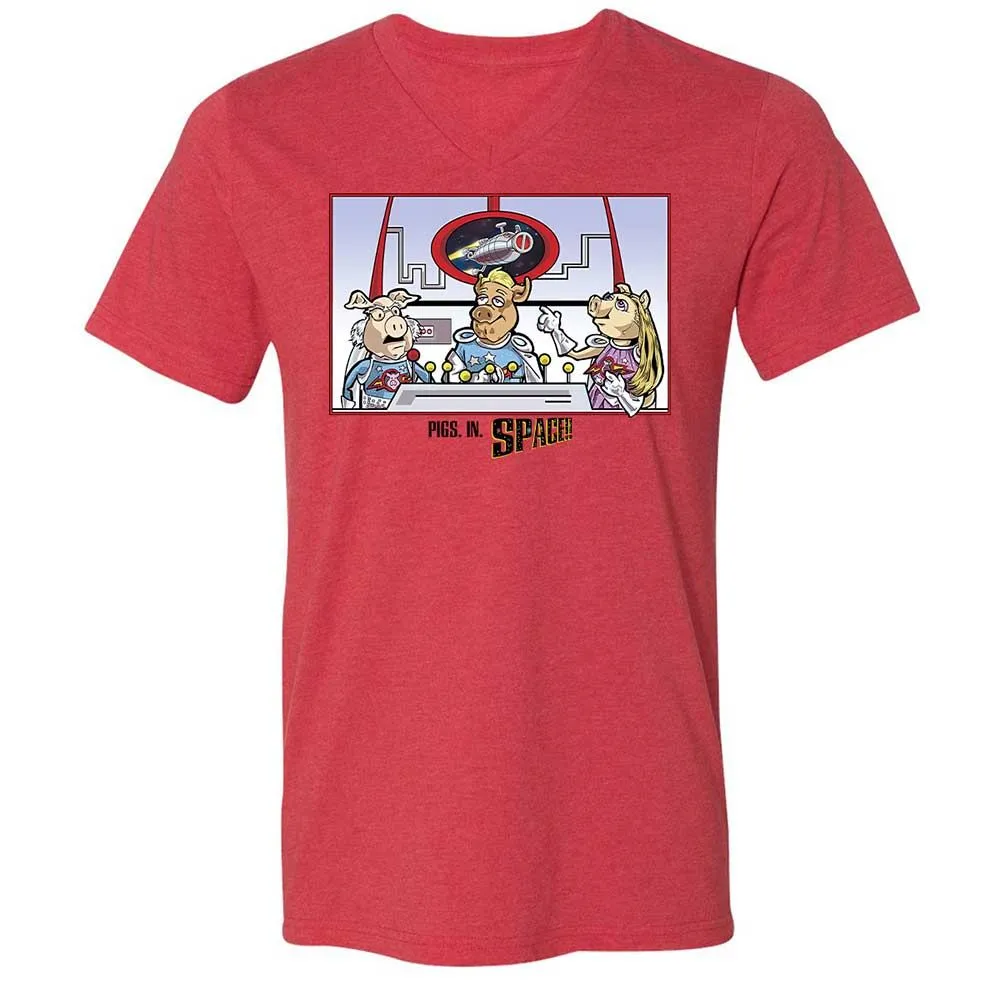 Unisex V-Neck T-Shirt - 1RYZ9RDN - Heather Red - 6