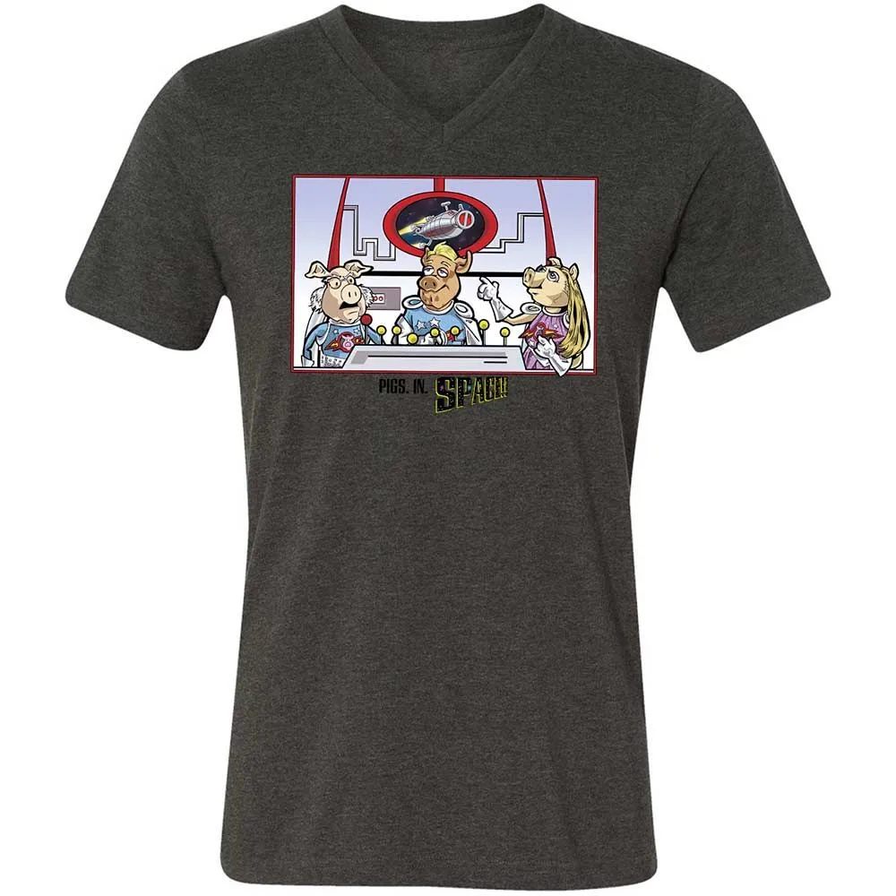 Unisex V-Neck T-Shirt - 1RYZ9RDN - Dark Grey Heather - 8