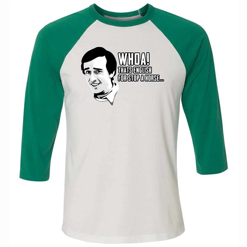 Unisex 3/4 Baseball Tee - RKJEA7Q4 - White/Kelly - 6