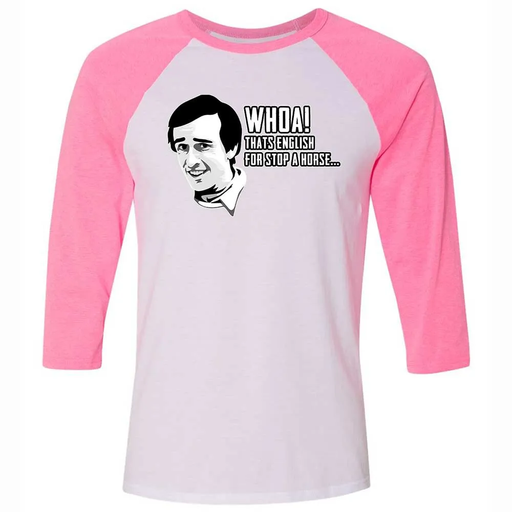 Unisex 3/4 Baseball Tee - RKJEA7Q4 - White/Neon Pink - 12