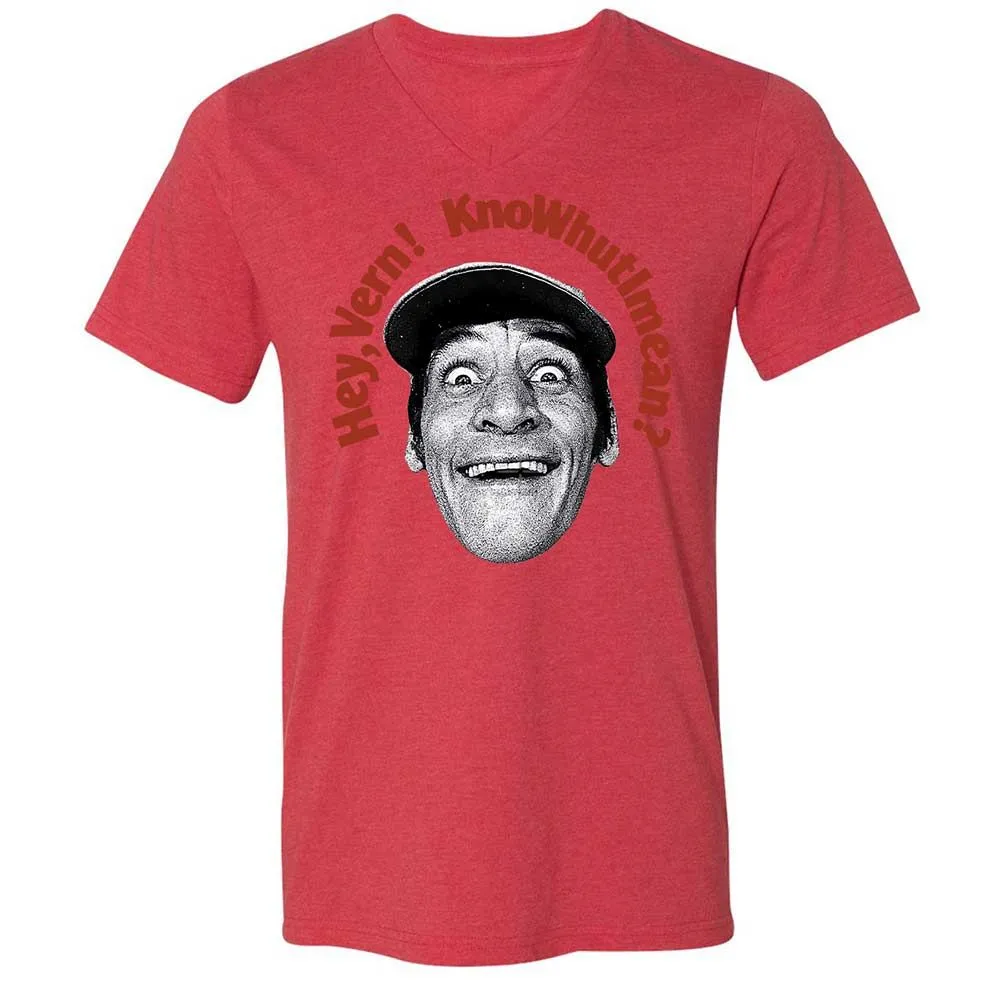 Unisex V-Neck T-Shirt - SGKFSK2F - Heather Red - 6