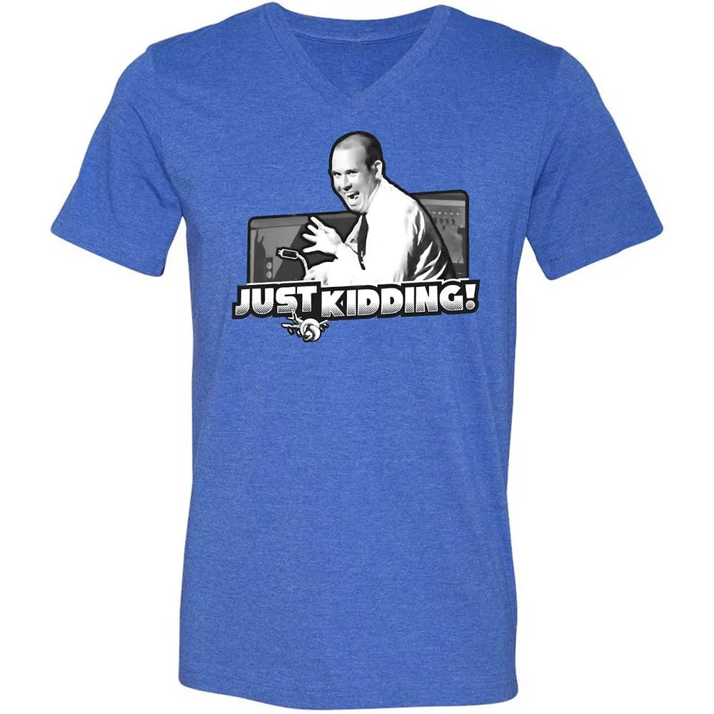 Unisex V-Neck T-Shirt - JZWFLF69 - Heather True Royal - 4