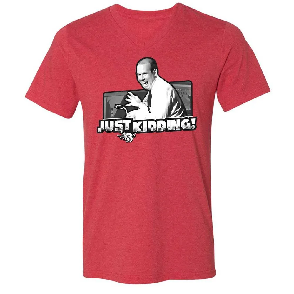 Unisex V-Neck T-Shirt - JZWFLF69 - Heather Red - 6